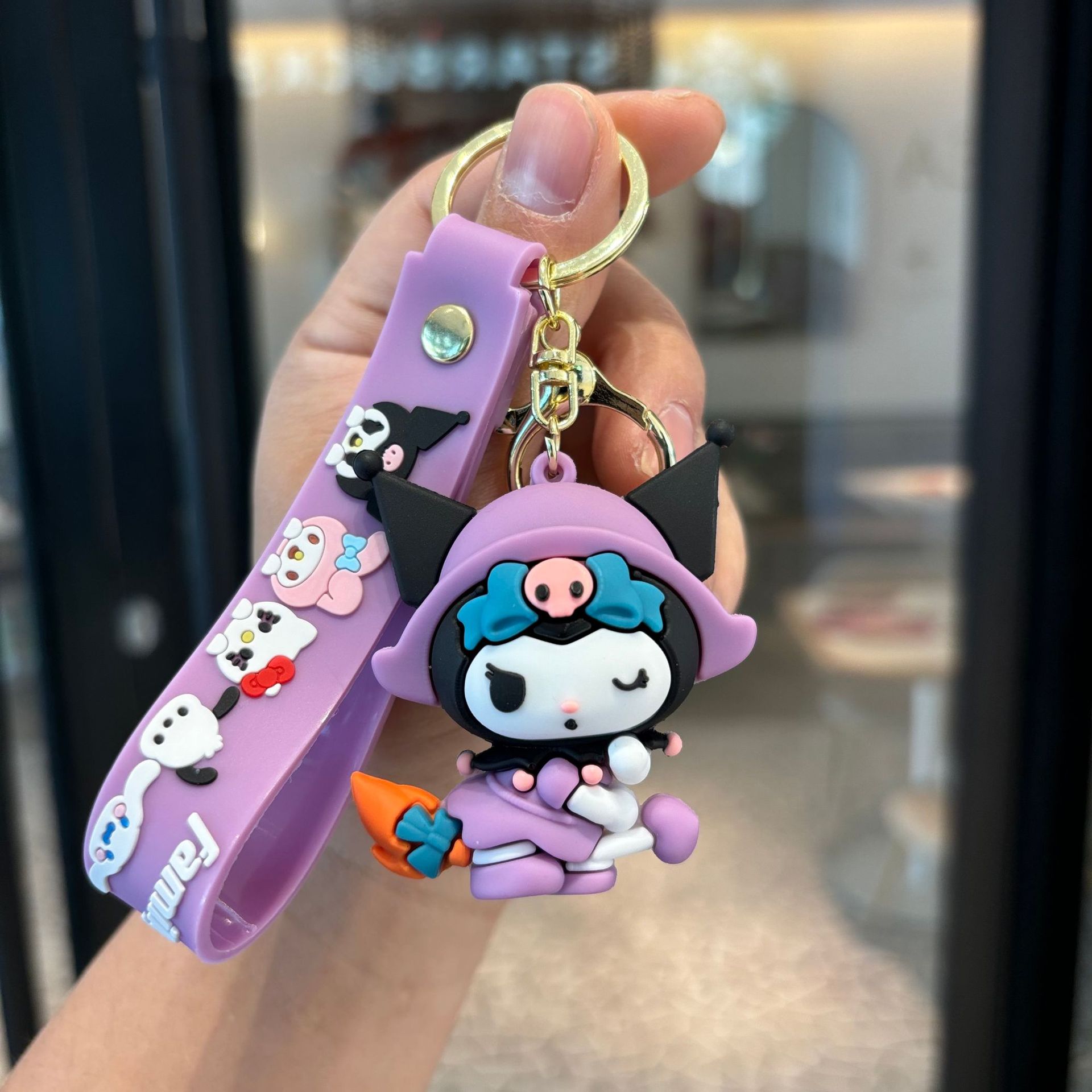 Llavero Sanrio transfronterizo Kulomi colgante de muñeca grande llavero de perro de orejas grandes máquina de captura de bebé pequeño lote de regalo