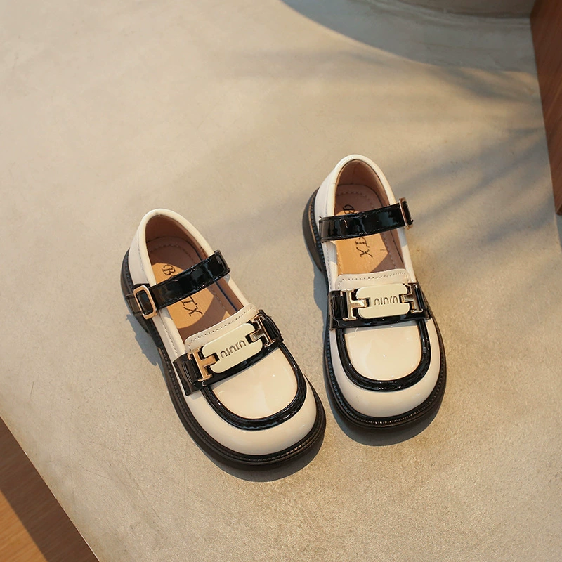 Кожаные туфли для девочек 2024 новая детская кожаная обувь весна