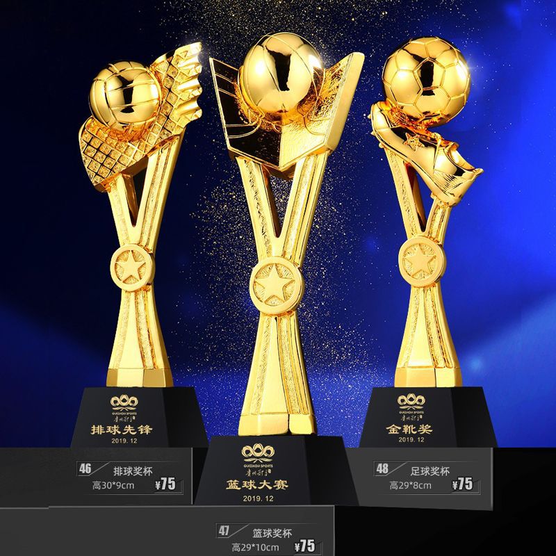 Fabricación de trofeos para grabaciones creativas de resina dorada estudiantes de graduación de baile competencia de baloncesto de la compañía personal de premios