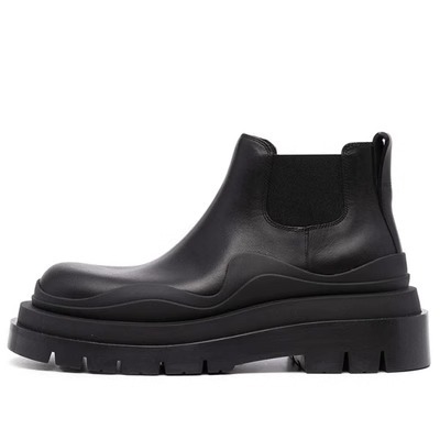 AW BVカラー合わせ本革マーティンブーツ女性カップルシングル中筒チェルシーブーツmona同一厚い底タバコブーツ