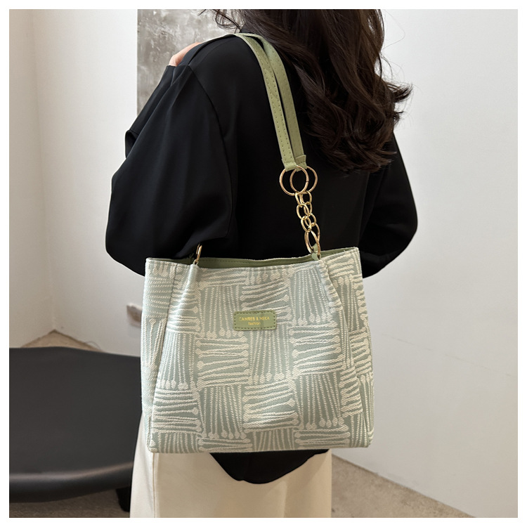 Großes Fassungsvermögen aus Canvas für Damen 2024, neue lässige Einkaufstasche für den Weg zur Arbeit, vielseitige Umhängetasche im Lazy-Style_voghion.com