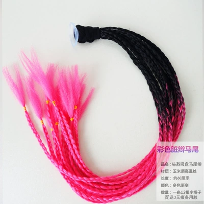 Motorcycle wheel hub – Decoration Cool Colorful Braids - black-rose-red-ponytail