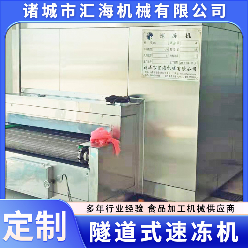 隧道式速冻机鱼虾水产超低温速冻流水线全自动海产速冻机厂家供应