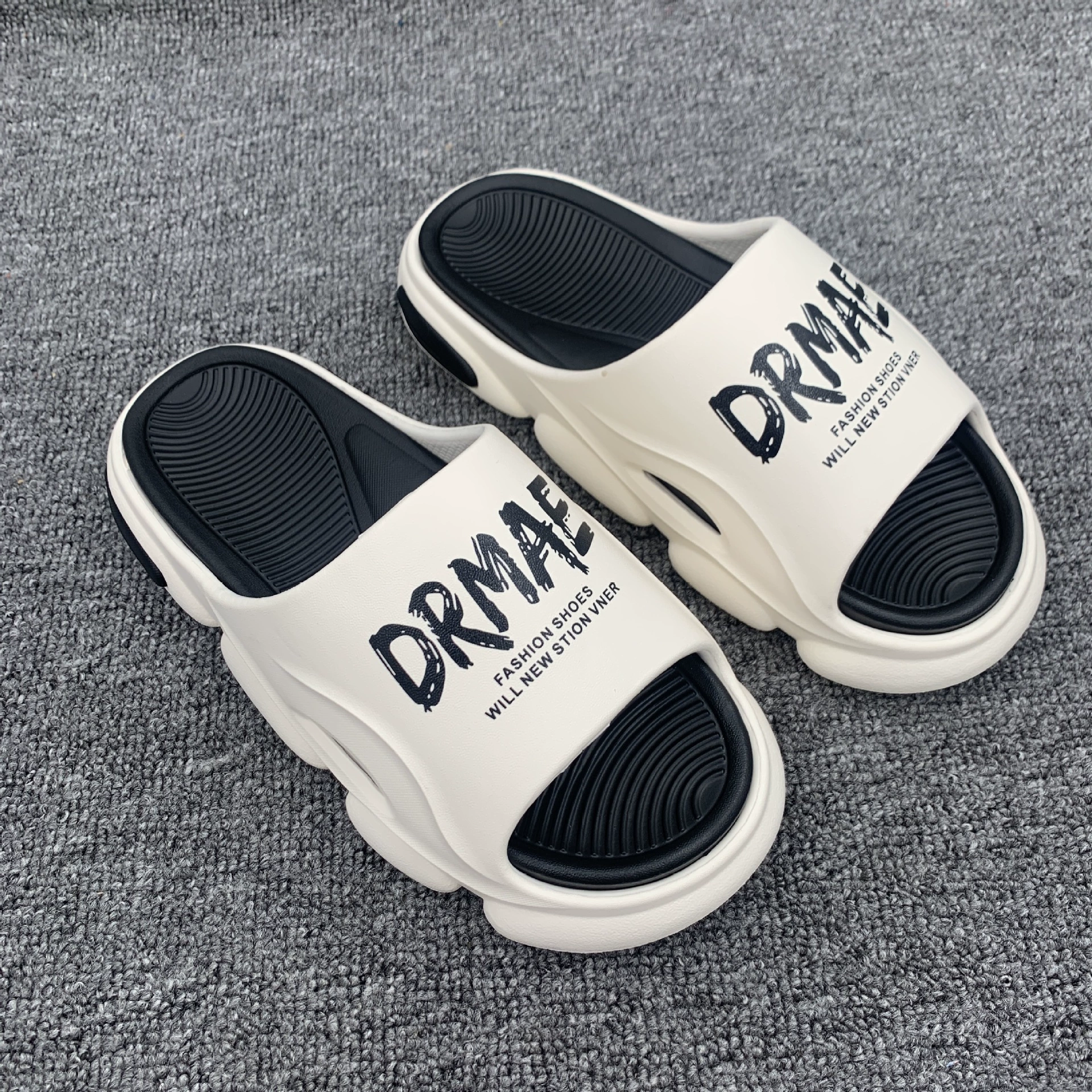 2023 новые двухслойные мужские тапочки из ЭВА, Нескользящие износостойкие пляжные туфли, модный бренд, Спорт на открытом воздухе