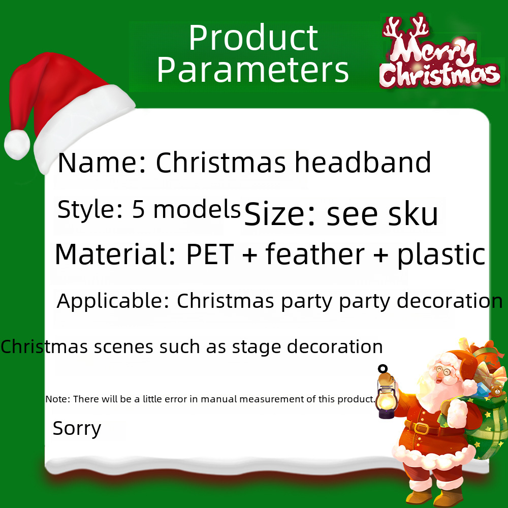 Home & Garden nieuwe cartoon kerst hoofdband hoofdtooi kinderen volwassen feest decoratie kerstmuts kerstboom hoofdband haaraccessoires_voghion.com