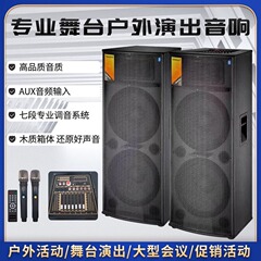 恰声15寸有源户外演出音响演讲唱歌240W20A电池U段双话筒音响批发