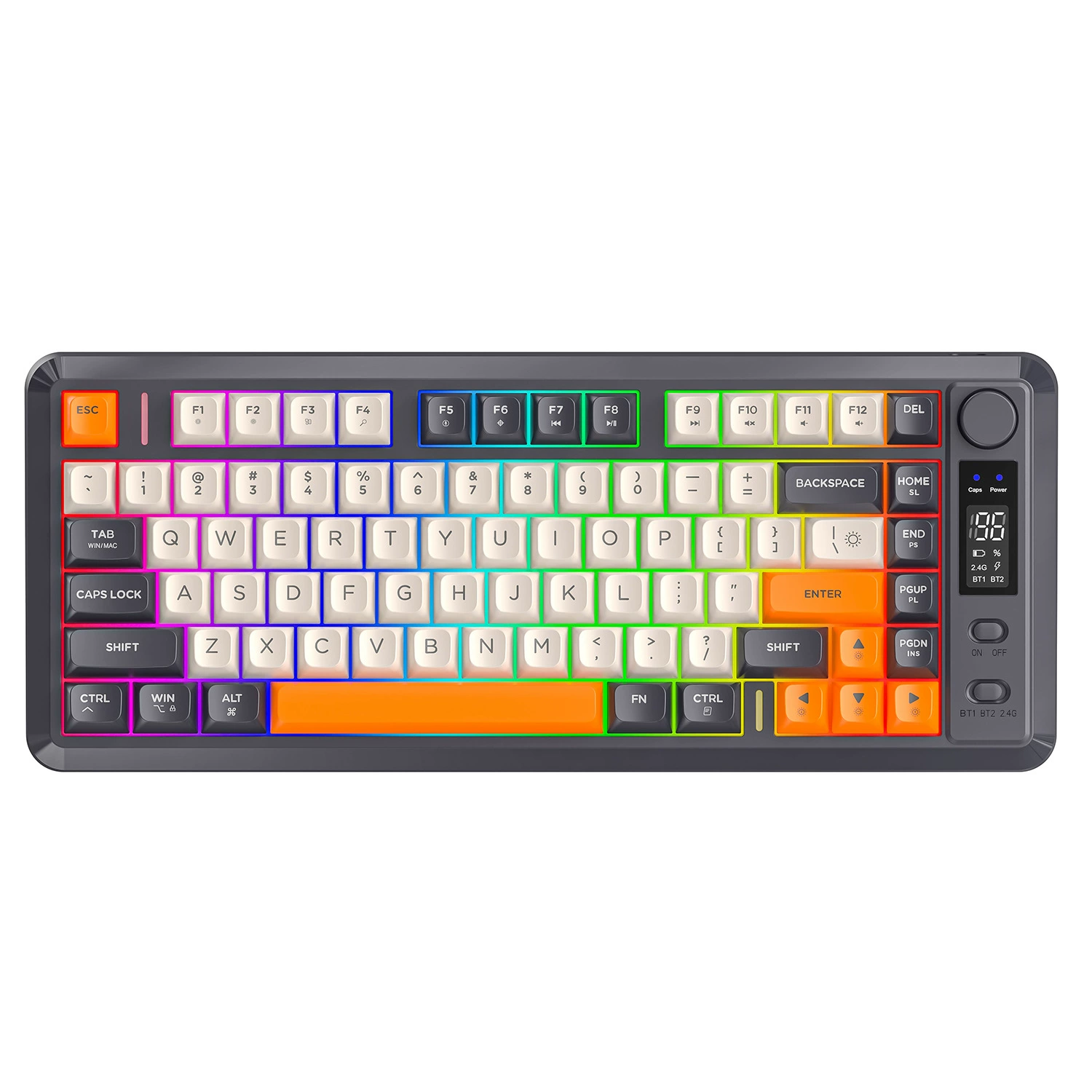 Беспроводная клавиатура Free Wolf M75, механическая, двухрежимная Bluetooth, для игр и офиса, бесшумные PBT колпачки (ball cap), комплект с мышью