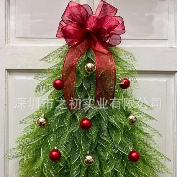 クリスマスツリーWreathシミュレーションクリスマスツリー手作り花輪クリスマスドアのショーウインドー装飾道具|undefined