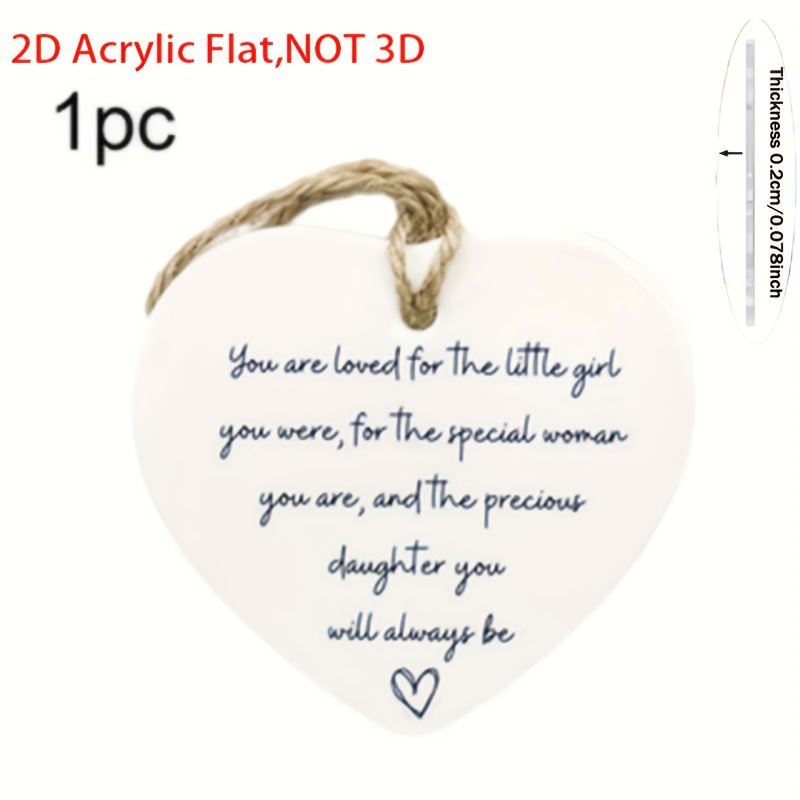 2D平面心形女儿纪念礼物生日圣诞装饰优雅家居装饰品节日挂饰