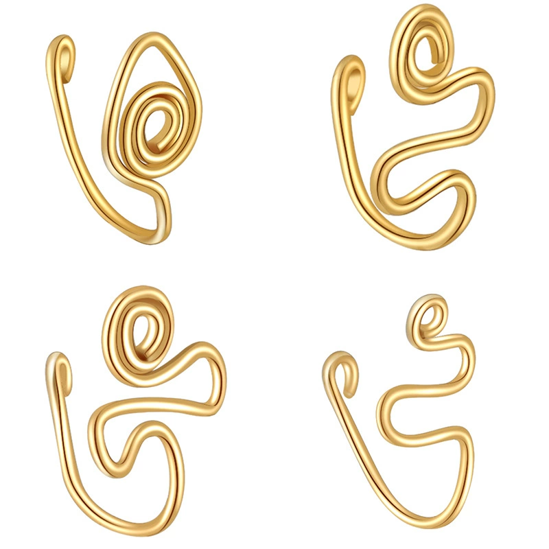 Винтажное кольцо для носа ручной работы DIY Европа, Америка и Африка неперфорированное кольцо для носа Серебро Золото Розовое золото обмотка кольцо для носа