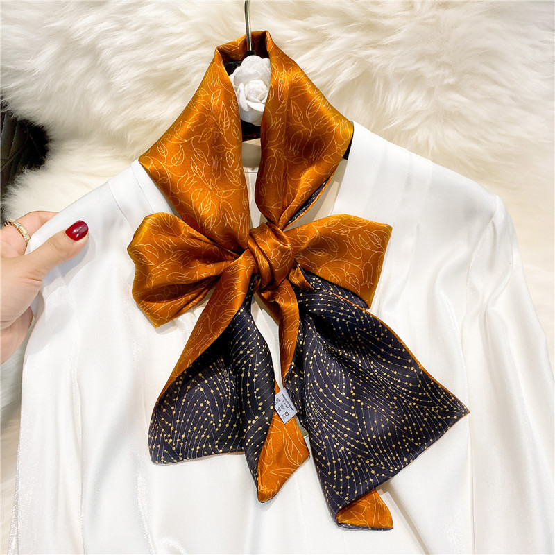 Hangzhou bufandas de seda verde azul estilo nacional morera seda flotante mujer primavera y otoño con bufandas de seda de doble capa 150 * 15cm bufandas