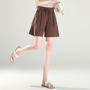 S2C Cotton Five-Point Shorts Summer New Loose Shorts High-Waisted Slimming Sports Thin Wide-Leg Versatile Casual Plus Size