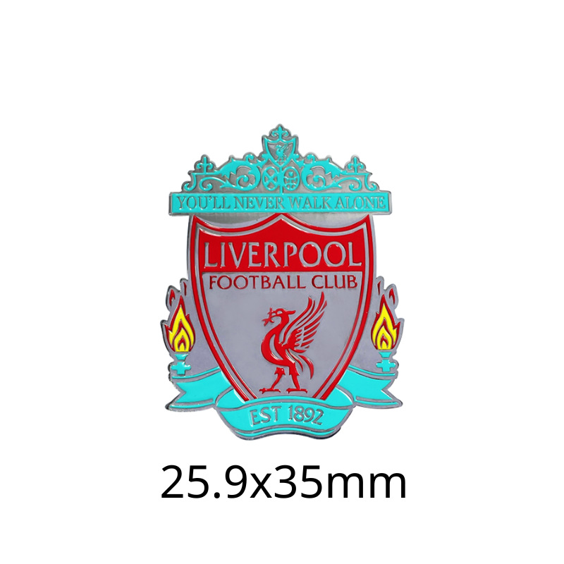 Insignias metálicas transfronterizas, pegatinas para teléfonos móviles, broches, Copa Mundial, Liga de Campeones, club de fútbol, insignias del Real Madrid, insignias del Liverpool al por mayor
