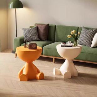 Cream Style Bear Tea Side Table Small Table Balcony Tea Bed Headboard Shelf Bedside Table Ornaments Bedside Table Cute