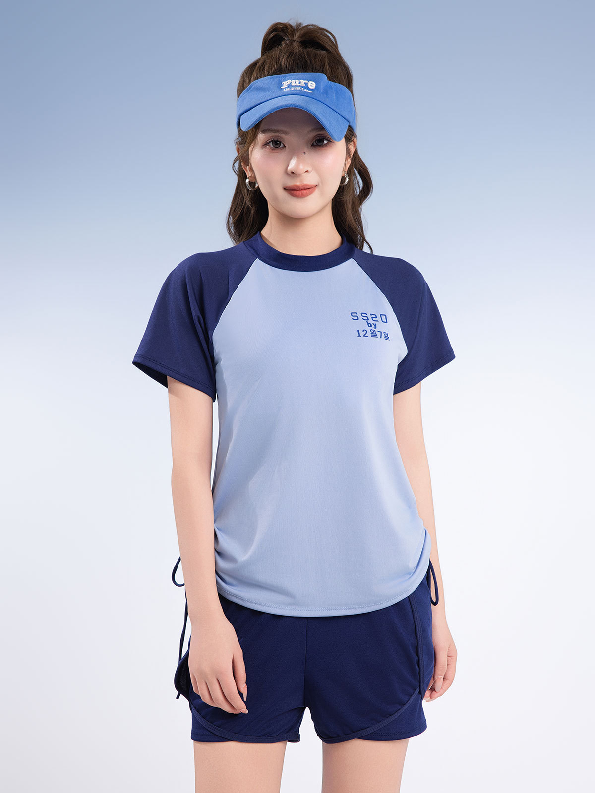 Traje de baño deportivo de talla grande para piscina femenina Pantalones cortos de manga corta conservadores divididos de mm gordos de dos piezas Traje de baño de 180 kg