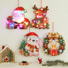 クリスマス装飾発光ペンダント PVC 漫画ヘラジカ雪だるま子供のクリスマスギフト DIY ランタン高齢者ペンダント