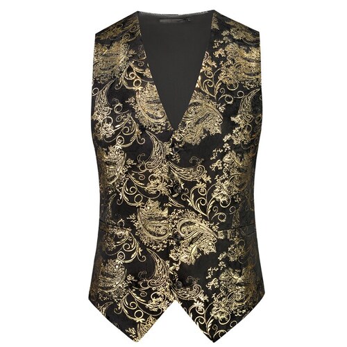 Men's suit vest Korean style fashionable slim fit casual gold-plated vest backless top