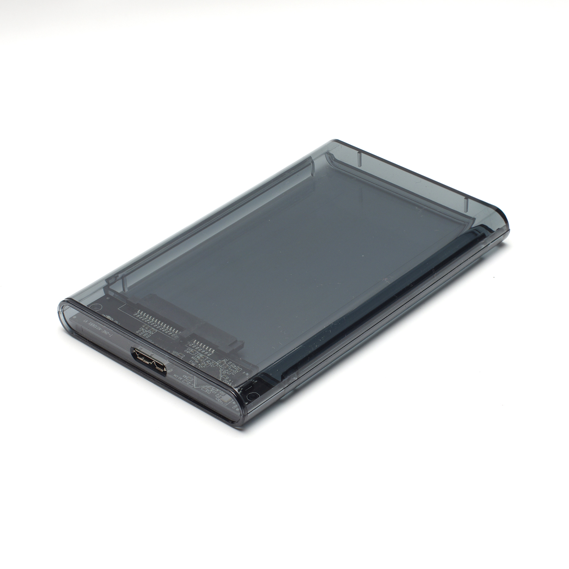 Carcasa para disco duro móvil de 2,5 pulgadas, transparente, blanco-gris, externa, SATA, mecánica, para unidades de estado sólido (SSD), para escritorio