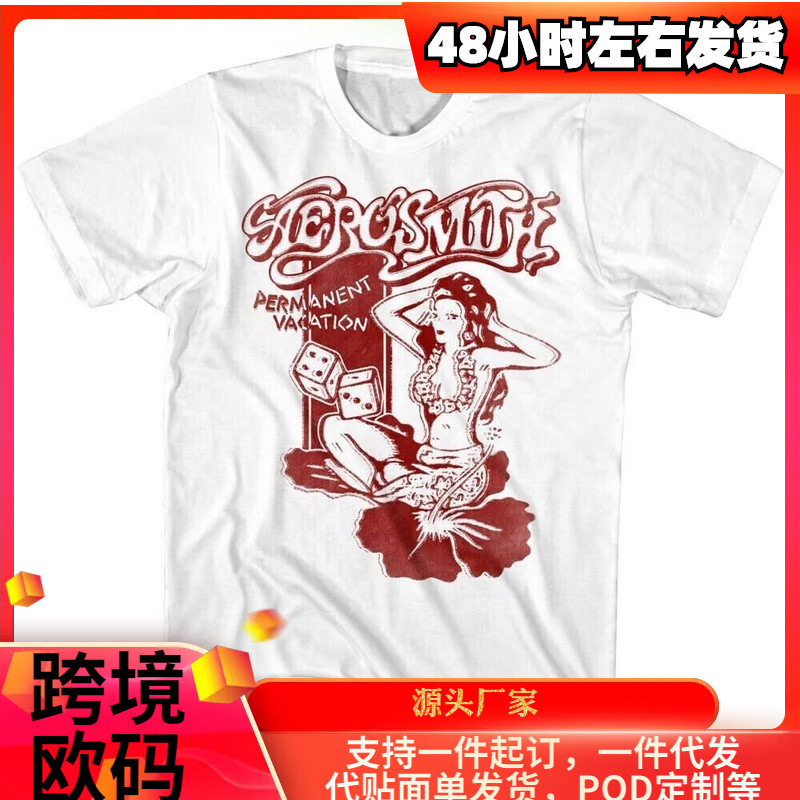 Aerosmith T-Shirt Permanent Vacation Hawaiian Luau Dice Shirt