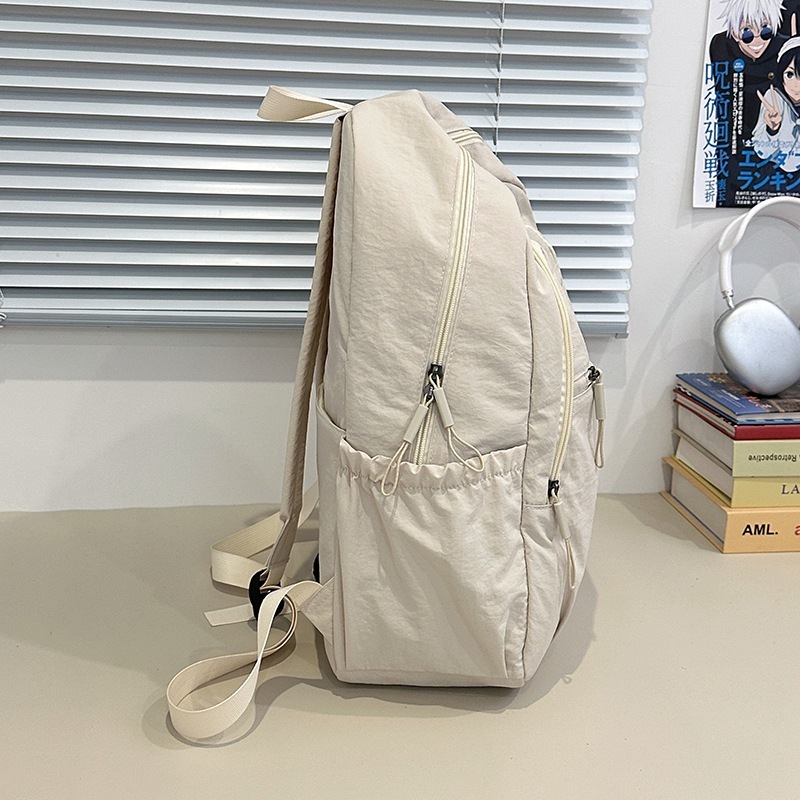 跨境简约百搭双肩包休闲旅行通勤背包大容量防水男女款学生书包|undefined