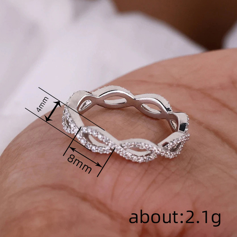 5g Weight Zircon Inlay Material Wholesale Jewelry Elegant Modern Style Geometric Copper Zircon Rings