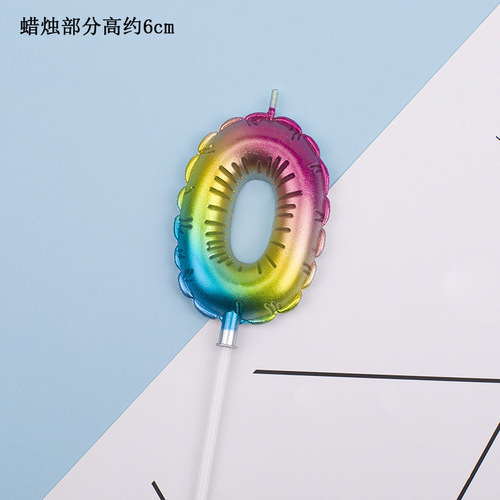 Korean version ins birthday party decoration copyright rainbow balloon digital candle cake baking candle wholesale