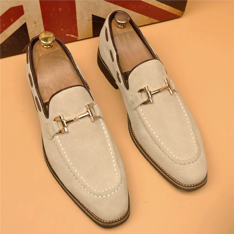 Модные повседневные кожаные туфли из матовой воловьей кожи для мужчин, деловые кожаные туфли в британском стиле, туфли для ленивых, универсальная обувь