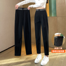 黑色哈伦裤子女春秋2025新款爆款秋冬加绒运动休闲小脚萝卜女裤冬