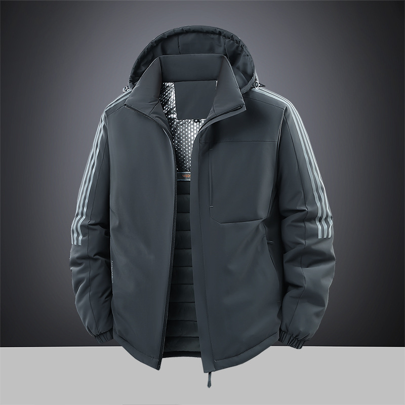 Winter graphene cotton-padded jacket, warm and comfortable, with three layers for outdoor wear, model 8825