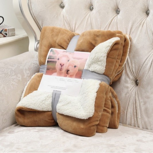 Grossed calentamiento de doble capa de franela de cordero de algodón compuesto manta manta de lana manta multifoncional manta sherpa