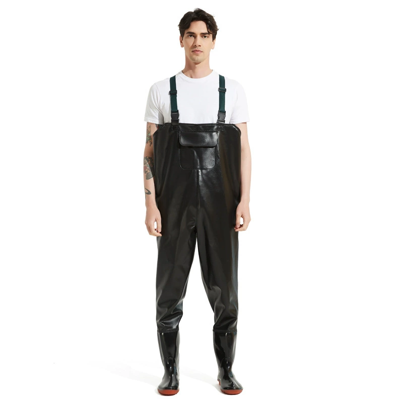 海翔 Trousers, wear-resistant pleated skirt, waterproof travel suspenders PVC, increased thickness