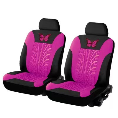 Cubierta de asiento de coche de comercio exterior transfronterizo mariposa logo tela sangría prensa coche cubierta de asiento universal Conjunto de 4 piezas