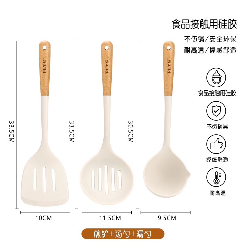 Cuchara de gachas caseras, cucharas de silicona de grado alimenticio, cucharas de regalo, cucharas de silicona, corcho