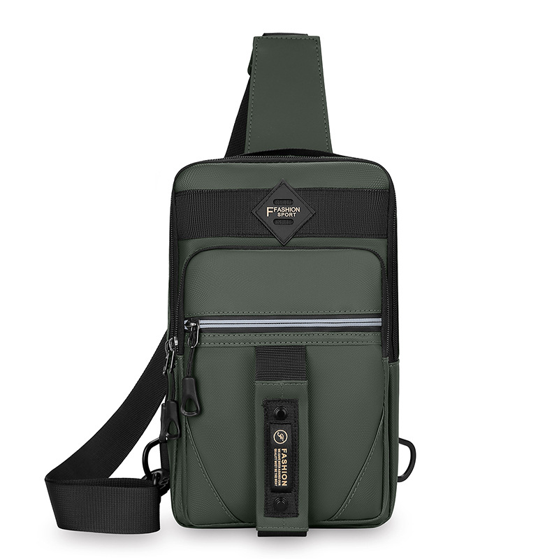 Bolso de moda para hombre Bolso de pecho para hombre reflectante nocturno multifuncional simple de moda casual Bolso de mensajero portátil para deportes al aire libre