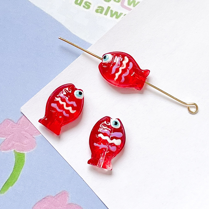 5g Weight Beads Jewelry Making Type DIY Ornament Accessories Classification 1 Piece Quantity Glass, glass Material Fish Pattern All Seasons Season Cute Style 1 Piece Glass Glass Fish DIY Ornament Accessories Beads 17