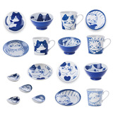 Япония импортированная керамическая посуда, Mido в стиле японского стиля милая кошачья рисовая чаша для лапши чаше