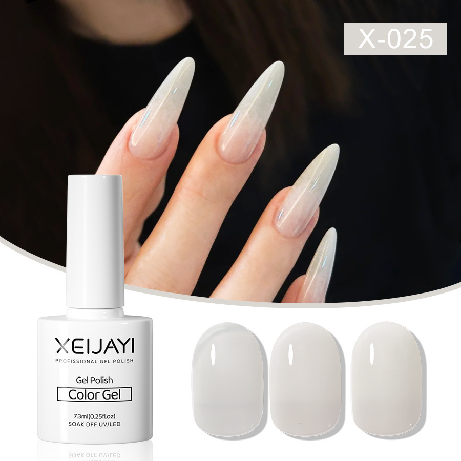 Nail Polish glue nude color ice transparent glue New Internet celebrity popular color jelly nude pink nail phototherapy glue for nail salon