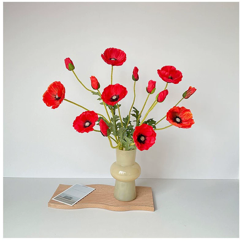 Один цветочек poppy poppy ins стиль высококлассная нежная искусственная цветочная композиция для гостиной