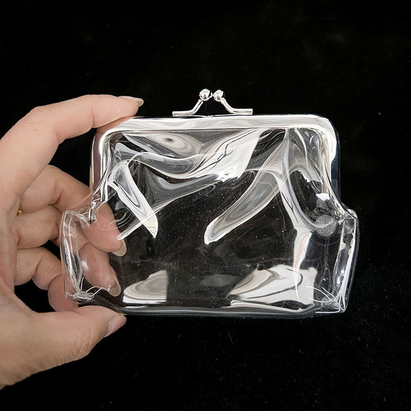 New Transparent Storage Coin Purse Clip Cosmetic Bag Pvc Material Gift Handbag Bag Coin Purse Bag