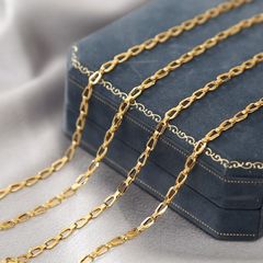 ステンレス304真金メッキチェーン透かし彫り手作りチェーンアクセサリーdiyネックレスチェーンアクセサリー