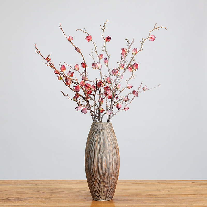 蒴槿干花壳仿真花干花枝假花摆件客厅侘寂风插花装饰高端花艺摆设