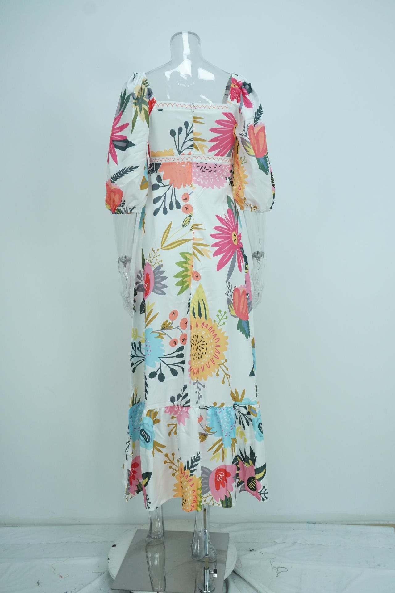 Women's Off-shoulder Printed Bodysuit With Flared Sleeves Slim Fit_voghion.com