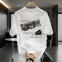 2025 тяжеловесные американские футболки с круглым вырезом и принтом High Street Ins модного бренда с половиной рукавов летние универсальные мужские и женские футболки с короткими рукавами