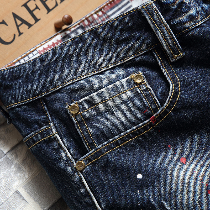 Pantaloncini jeans uomo distressed taglio dritto casual vintage_voghion.com
