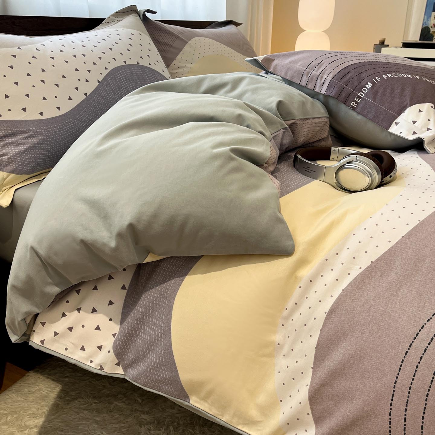 Algodón grueso de cuatro piezas, sábanas de algodón lavado con agua, dormitorios de estudiantes, tres piezas