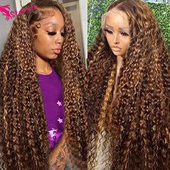 Highlight Deep water human Hair Lace frontalwigsピアノカラーヘッドカバー真 � �