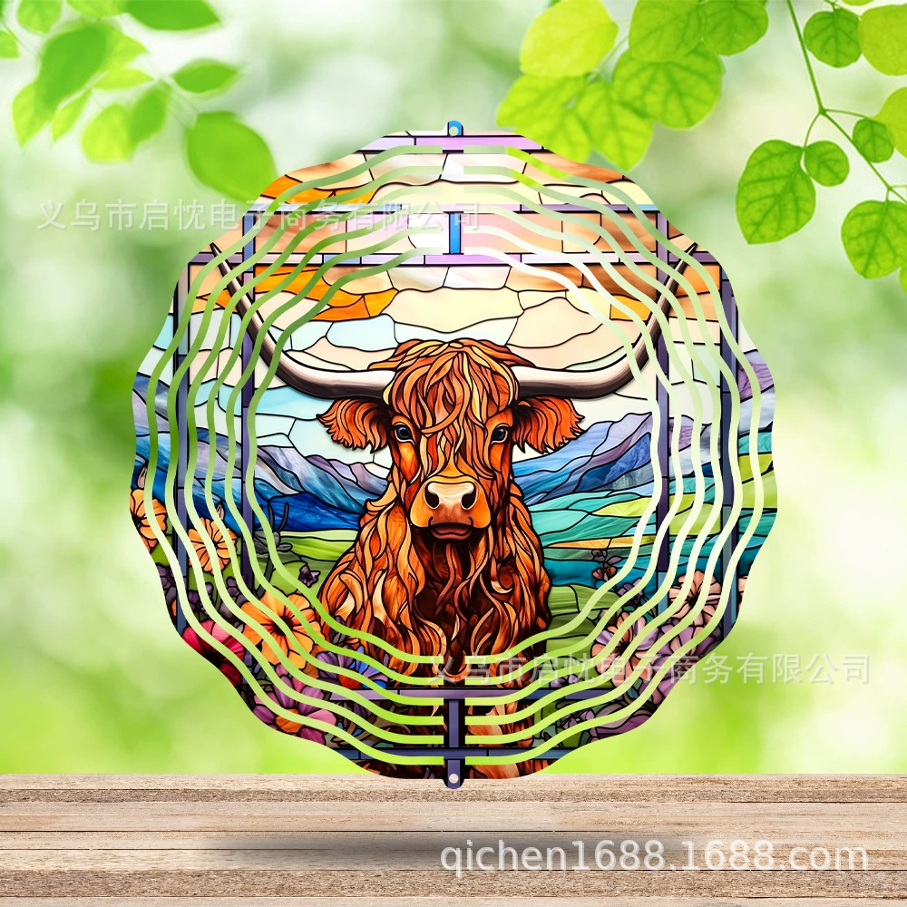 Трансграничные горячие продажи 3D стерео цветной ветер превращает животных Хэллоуин мандала колокольчики на открытом воздухе металлические украшения