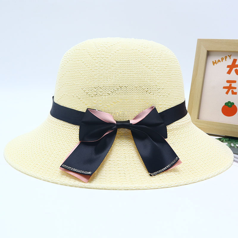 Nuevo sombrero de paja para mujer, sombrero de playa junto al mar, sombrero para el sol de verano de moda salvaje, protector solar, sombrero para el sol de protección UV