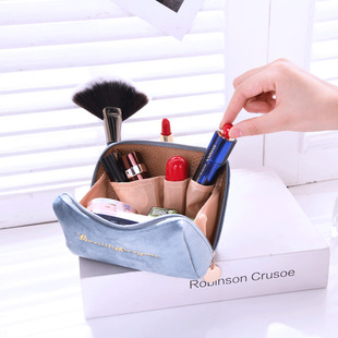 Cross-Border Embroidered Cosmetic Bag, Plush Portable Cosmetic Bag, Multi-Compartment Classified Cosmetic Storage Bag Starting from One Batch