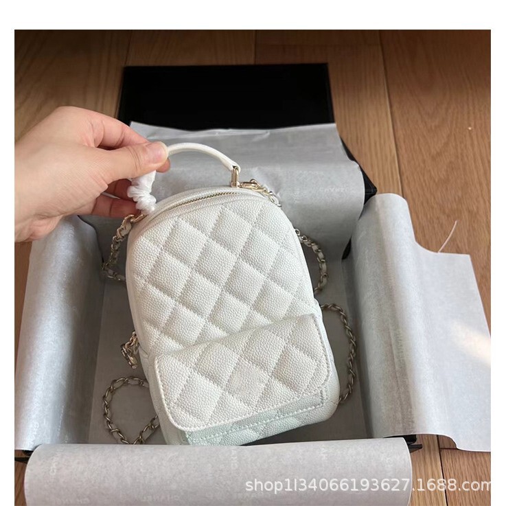 2025 New Style Chanel Style mini24c Backpack Genuine Leather Women's Bag Diamond Plaid Chain Small Schoolbag Shoulder Crossbody Bag
